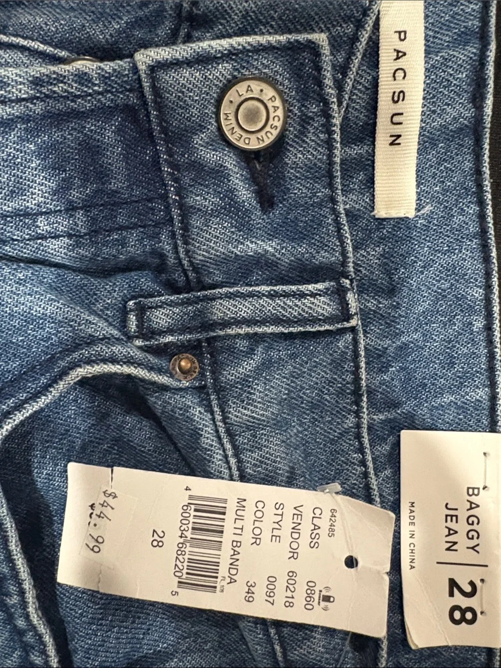 PacSun Bandana Patchwork High Waisted Straight Baggy Jeans